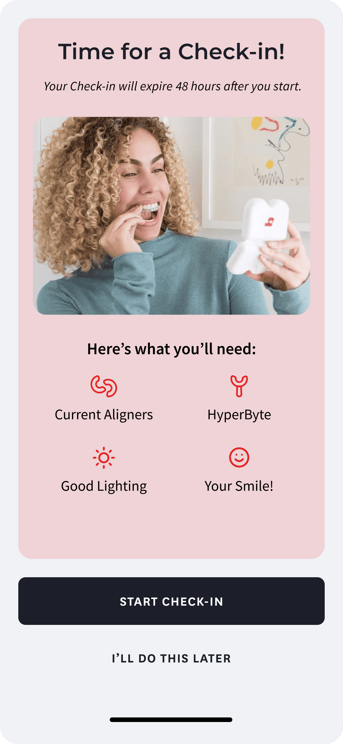 Screenshot of the My byte mobile app