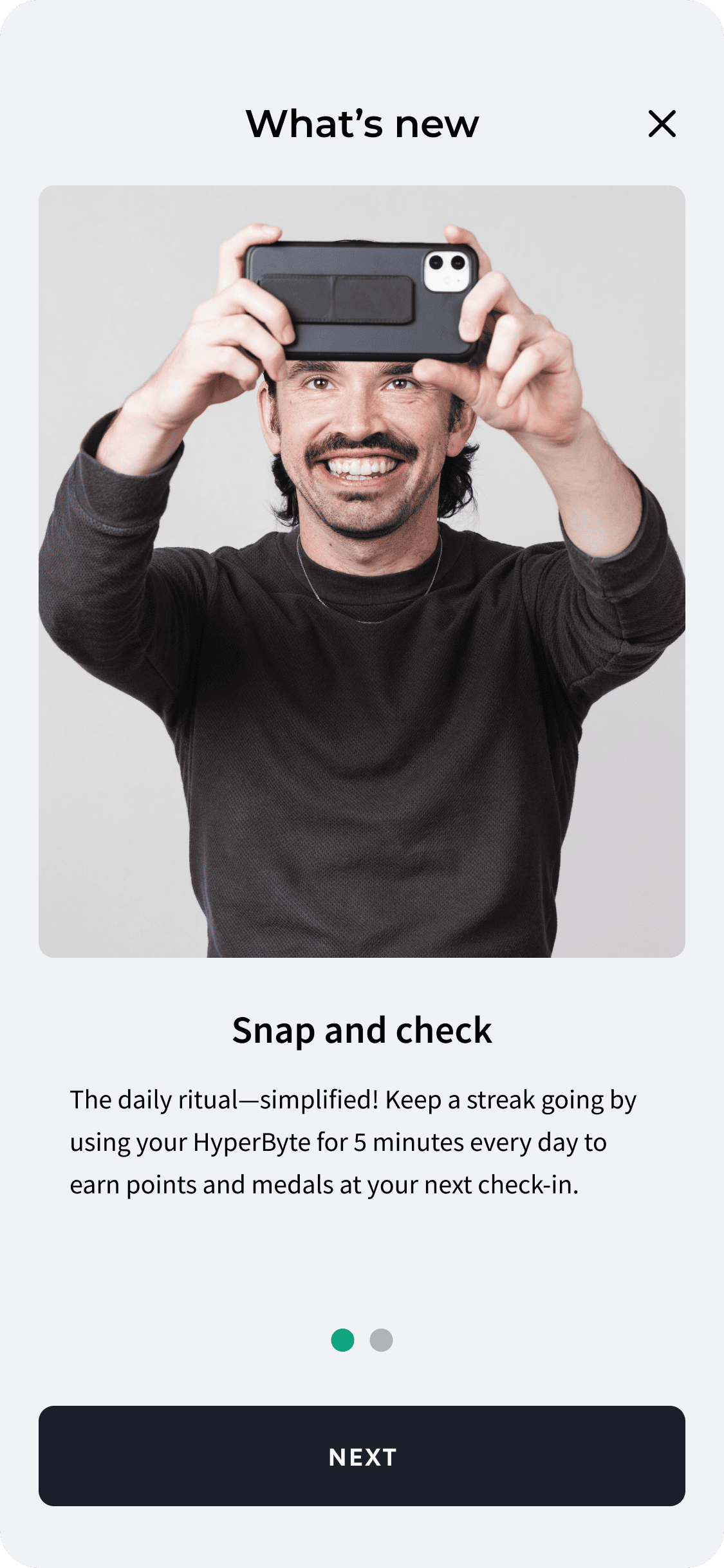 Screenshot of the My byte mobile app