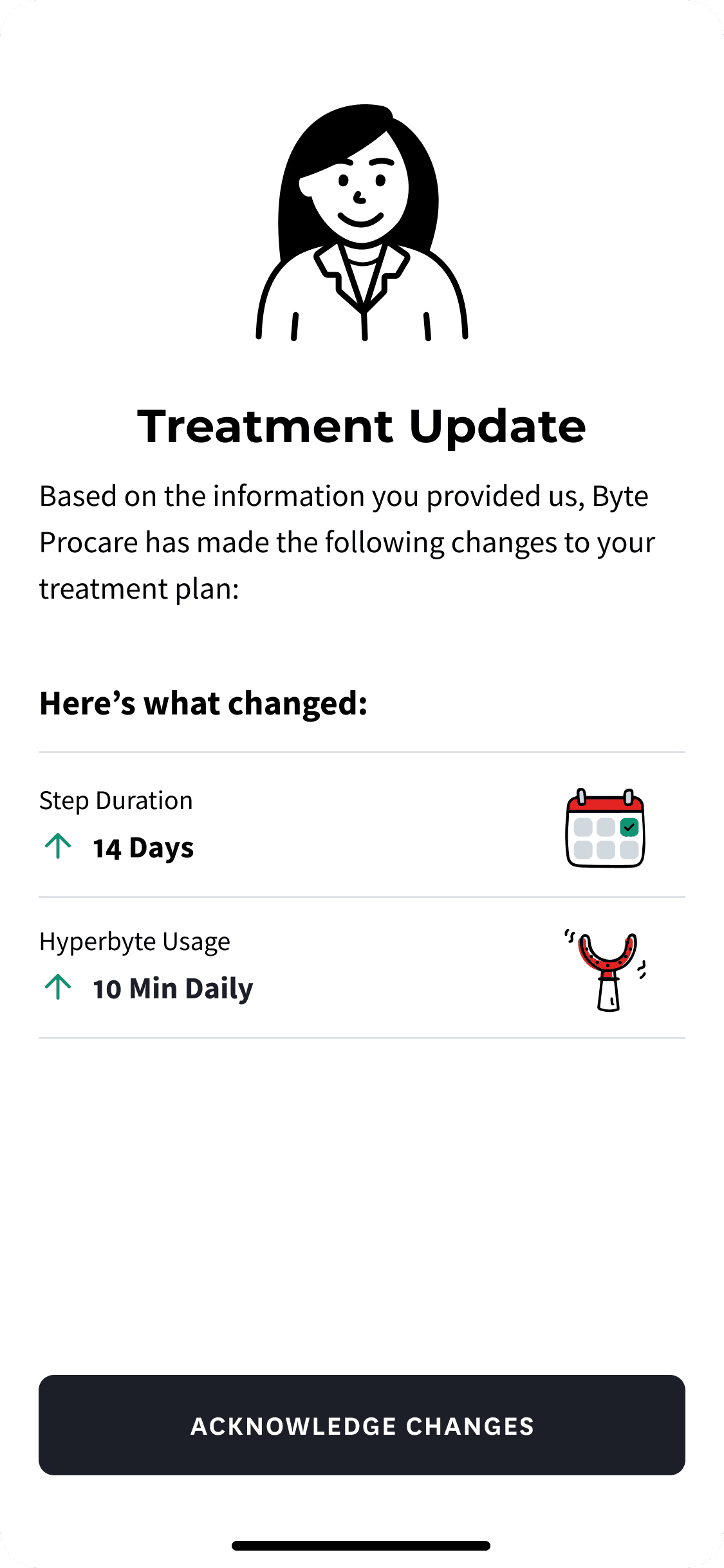 Screenshot of the My byte mobile app