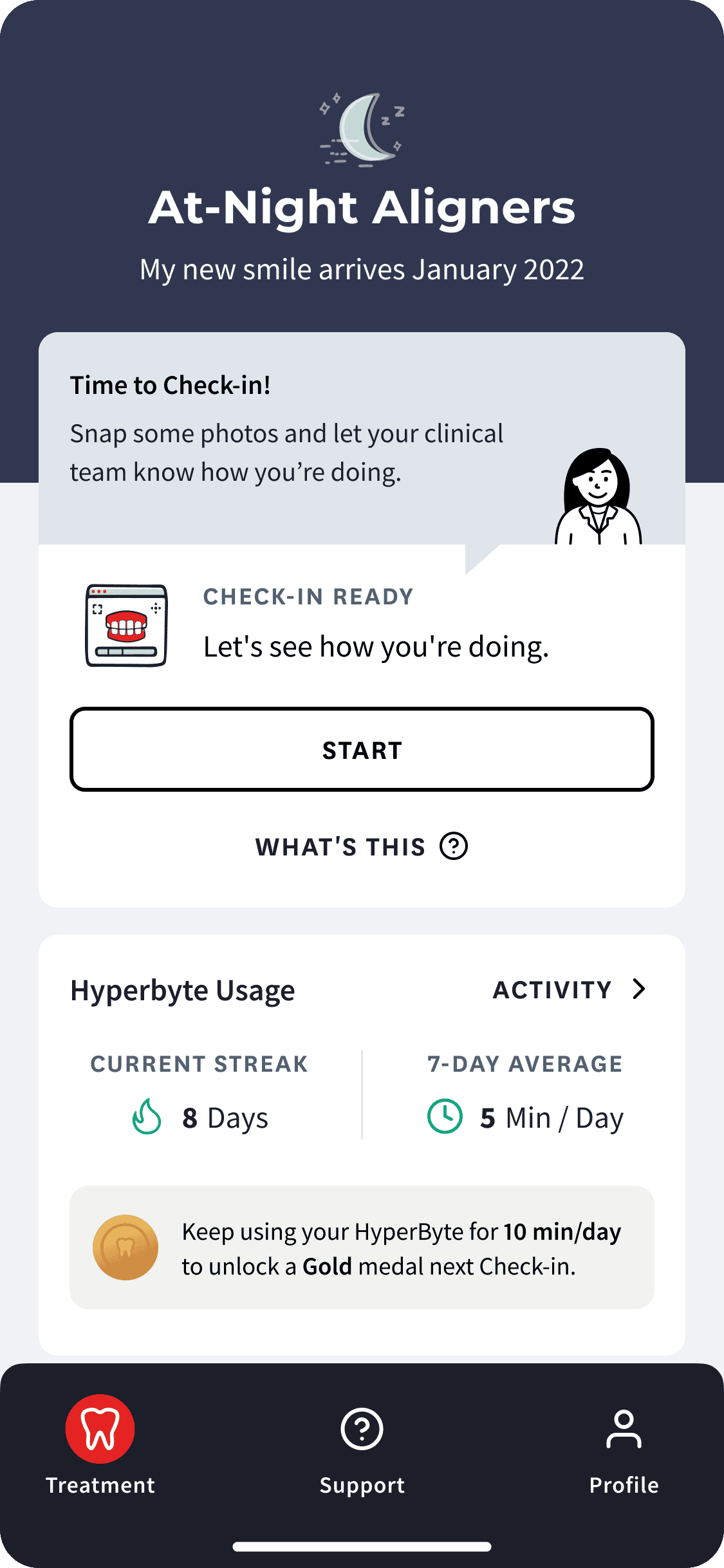 Screenshot of the My byte mobile app