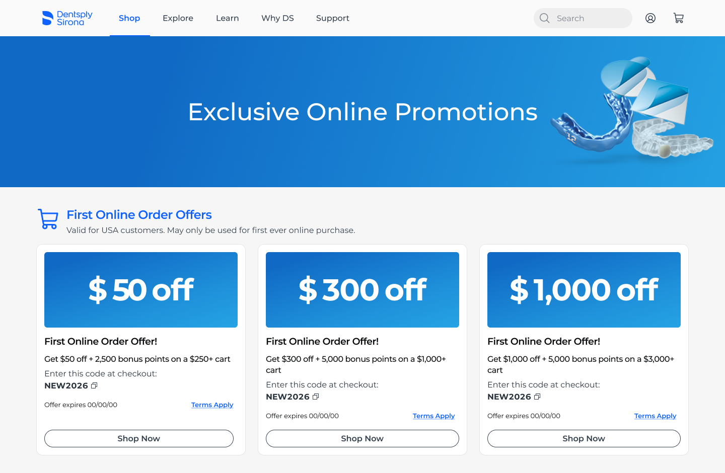Promotions redesign for Dentsply Sirona